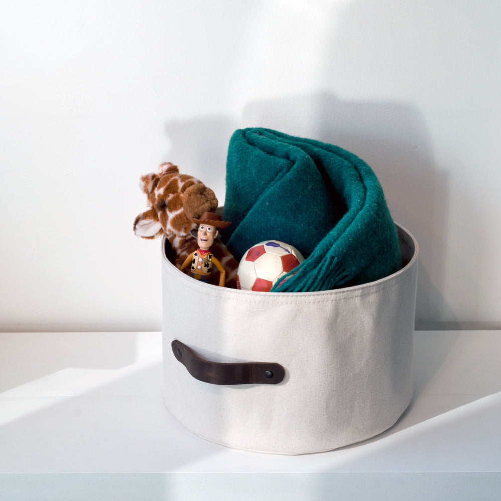Small Canvas Storage Basket 9 H x 13 1/2 D