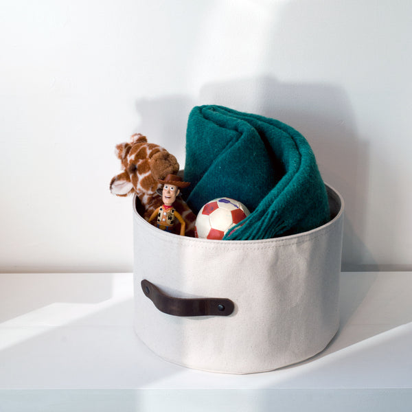 Small Canvas Storage Basket 9 H x 13 1/2 D