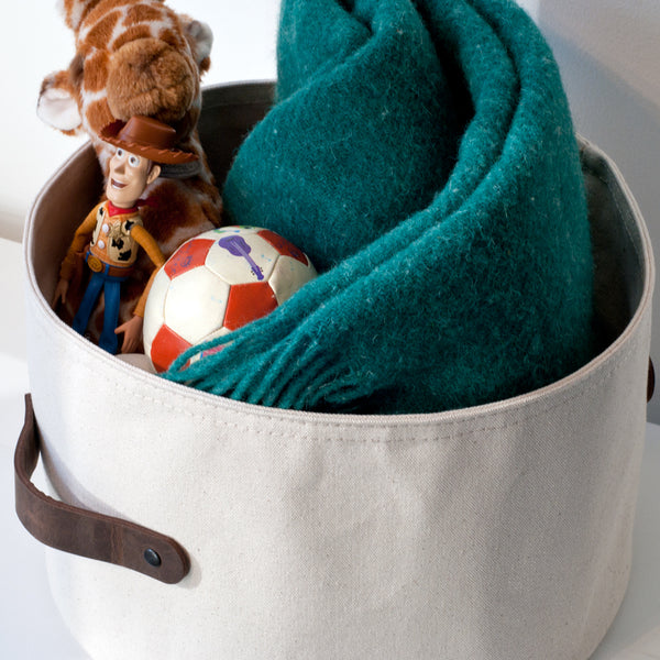 Small Canvas Storage Basket 9 H x 13 1/2 D