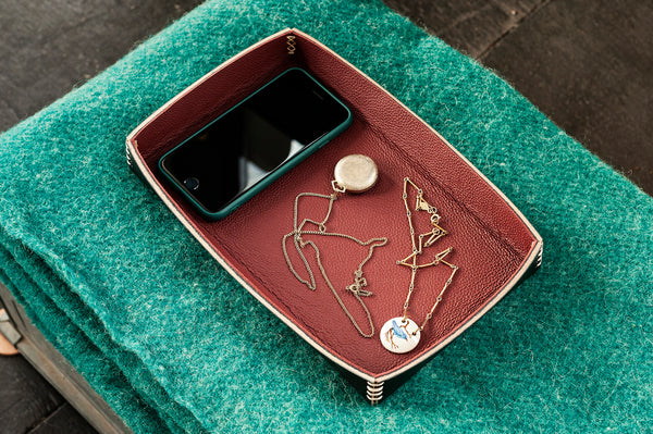 6x10 Rectangular Catchall - Burgundy&Black