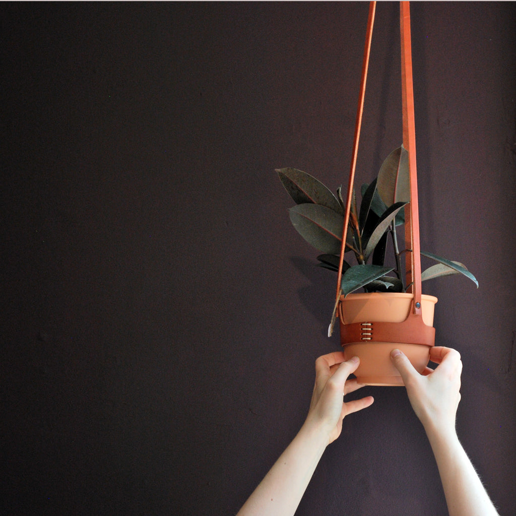 leather plant hanger