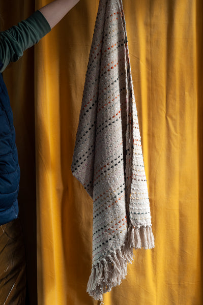 Cotton Hand Loomed Tufted Colorful Blanket Throw