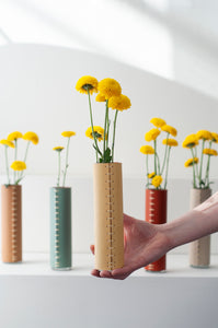 Skinny Slim Leather Covered Vase