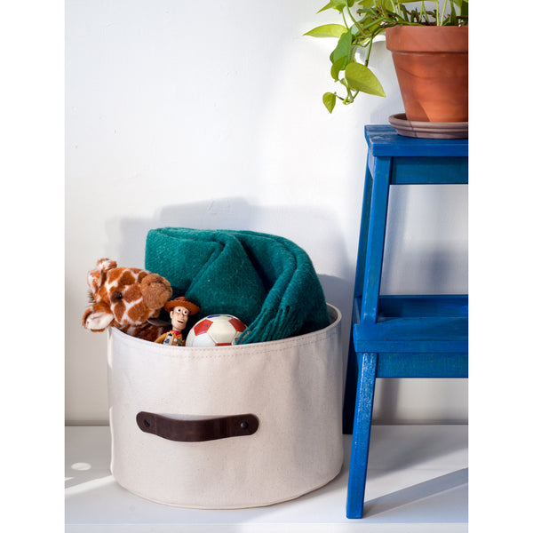 Small Canvas Storage Basket 9 H x 13 1/2 D