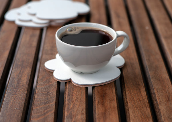 Cloud Leather Coasters / Set of 4