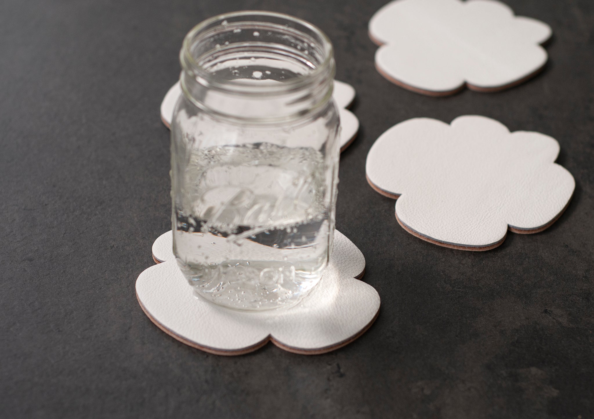 Cloud Leather Coasters / Set of 4