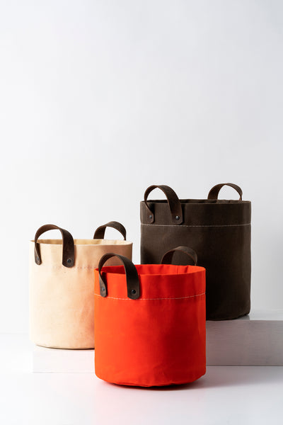 Waxed Canvas Planter Covers